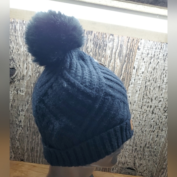 Britt's Knits Winter Hat With Pom Pom Black Kids Youth One Size Unisex Beanie - Picture 7 of 7